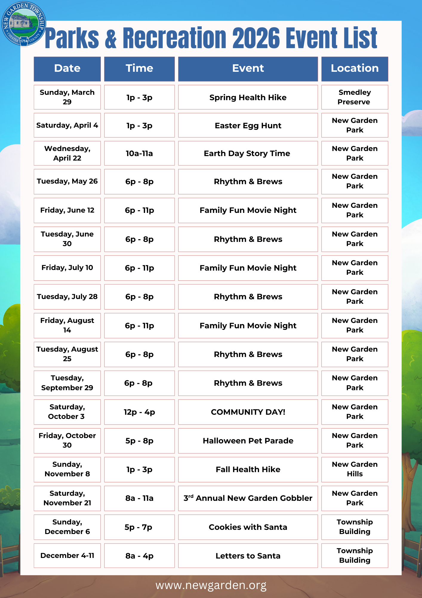 Parks Event 2026 Event List (3)