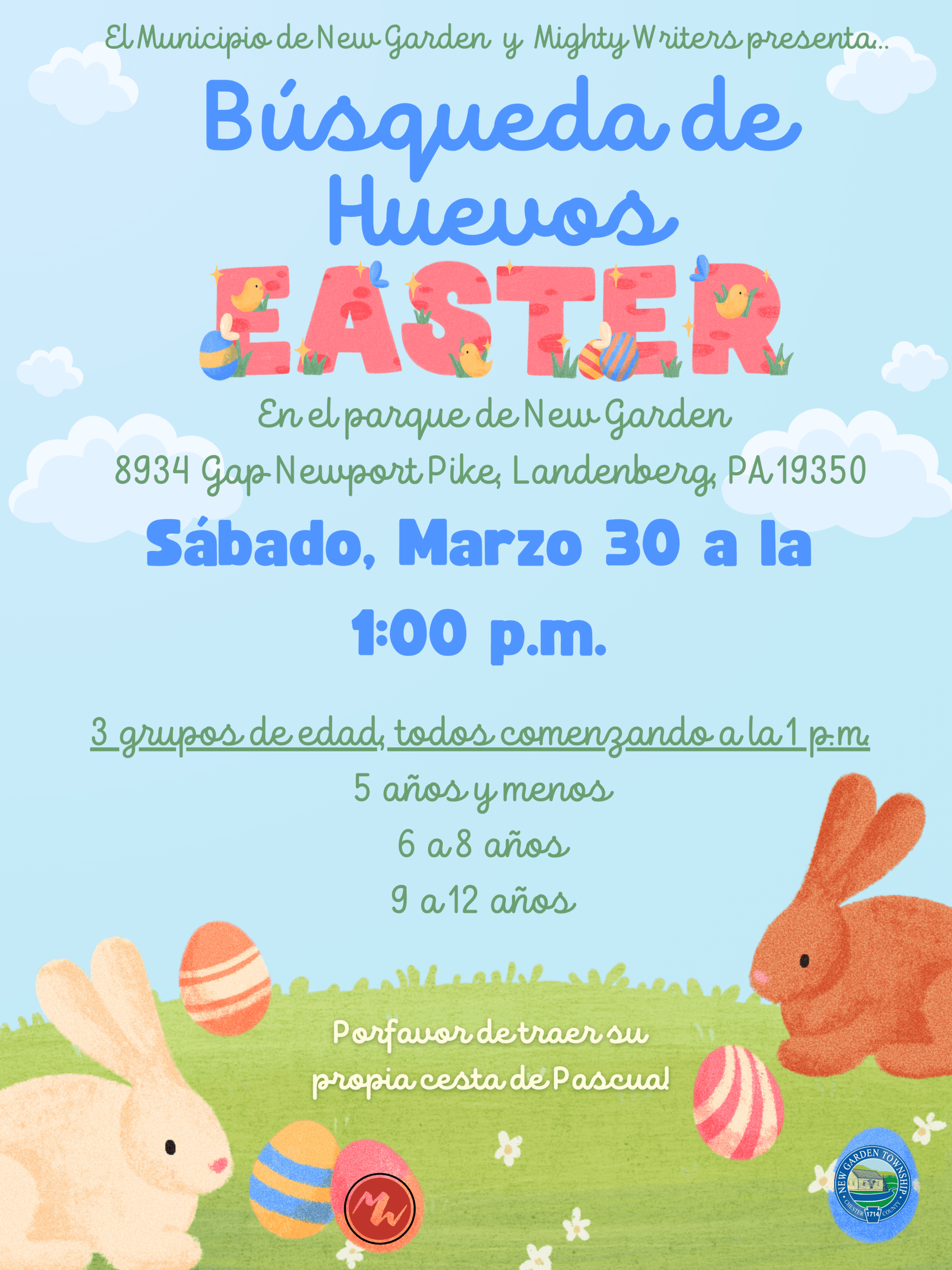 Blue Green Illustrated Easter Egg Hunt Poster (1)